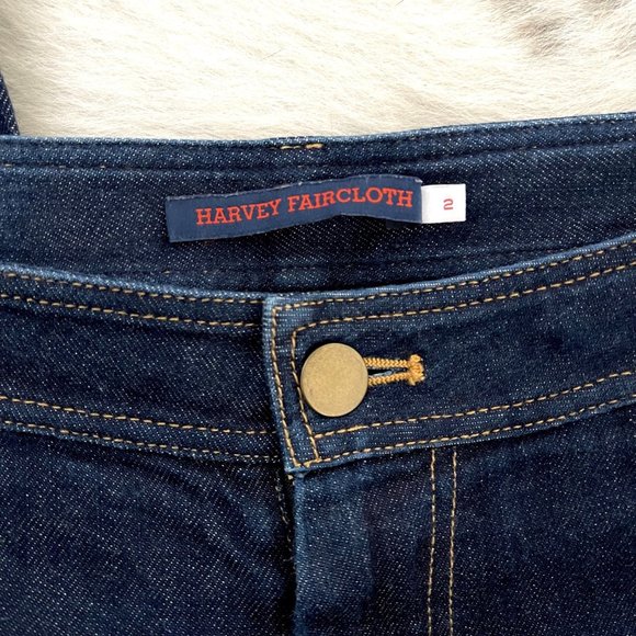 Harvey Faircloth Dark Blue Lightweight Cropped Jean - Picture 3 of 6